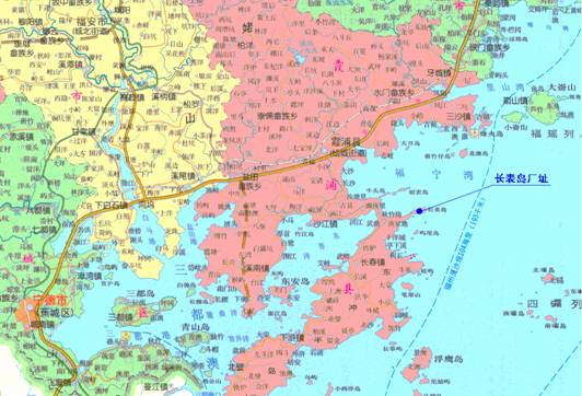 华能霞浦核电工程地理位置图